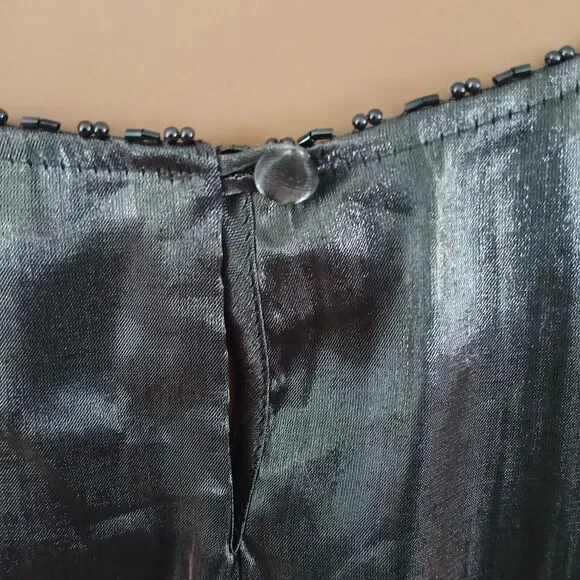 Karen Scott 3X Metallic Gray Shiny Round Neck Sleeveless Lightweight Blouse Top - Picture 6 of 7